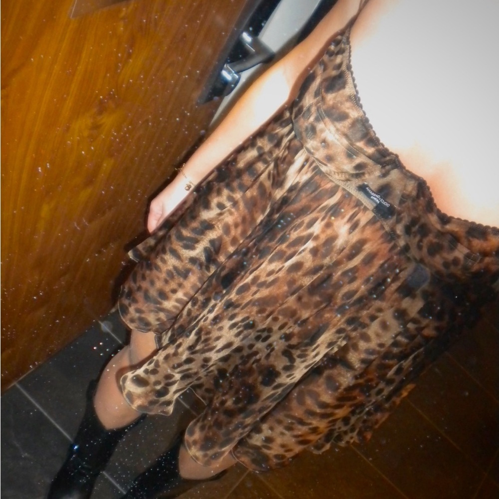 Dolce & Gabanna X Skims Leopard Babydoll Bustier Dress